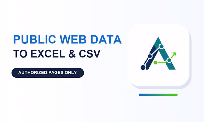 Cover image for Public Web Data Extraction to Excel & CSV