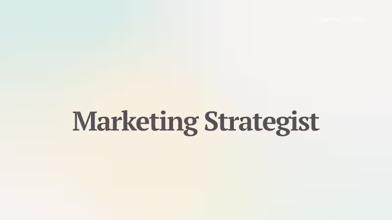 Cover image for Marketing Strategist