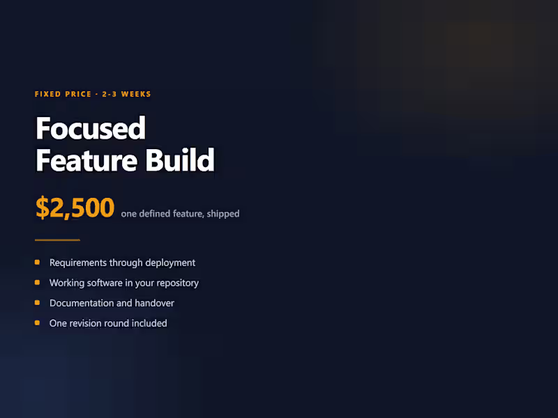 Cover image for Focused Feature Build — $2,500