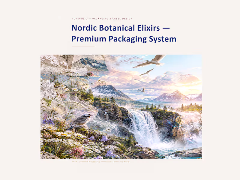 Cover image for Nordic Botanical Elixirs — Concept Packaging System
