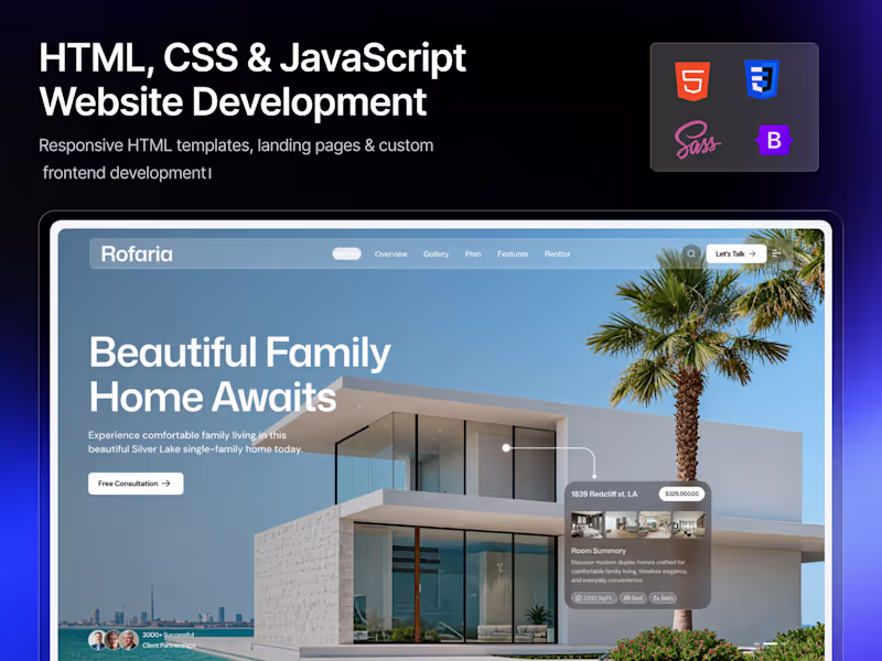 Cover image for HTML, CSS & JavaScript Website Development