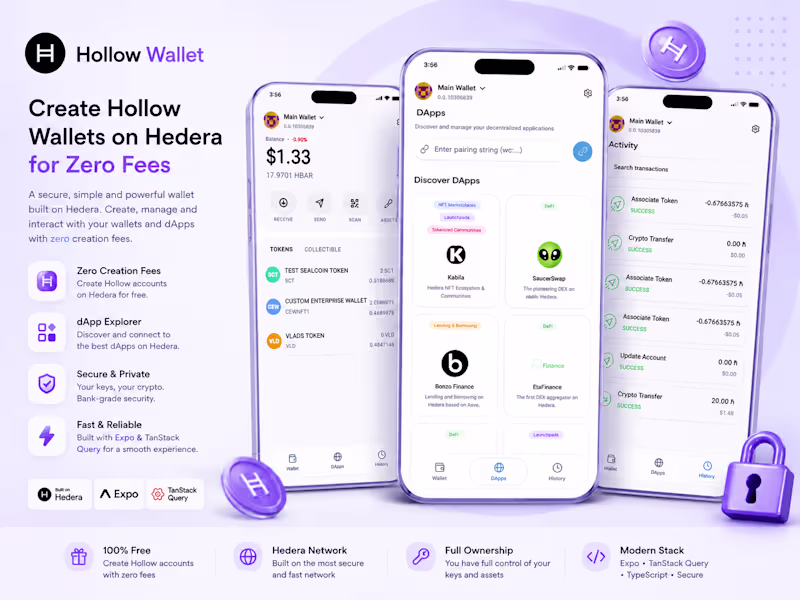 Cover image for Hollow Wallet Hedera UI