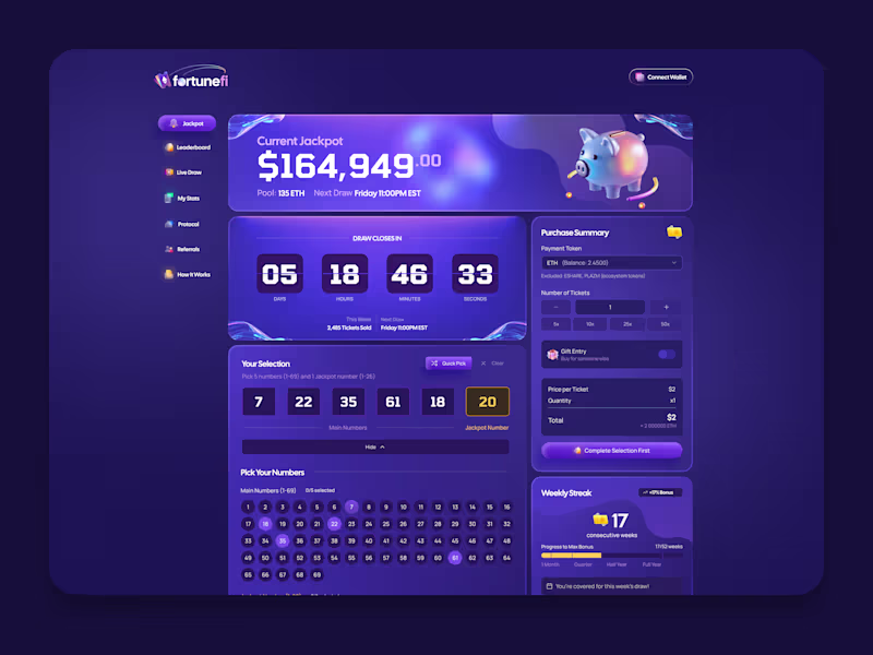 Cover image for A Web3 jackpot dashboard concept