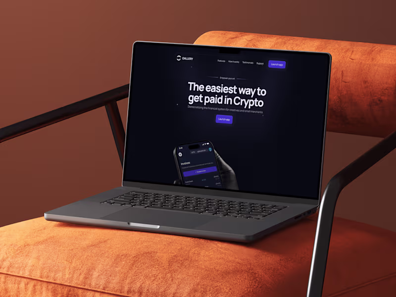 Gallery Tech — Crypto app landing page