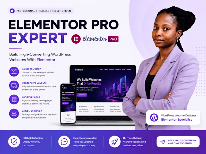 Cover image for Elementor Website Design & Development | Elementor Pro Expert