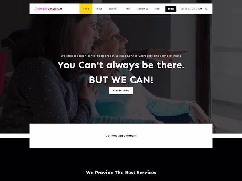 Cover image for Website Development for BS Care Management UK