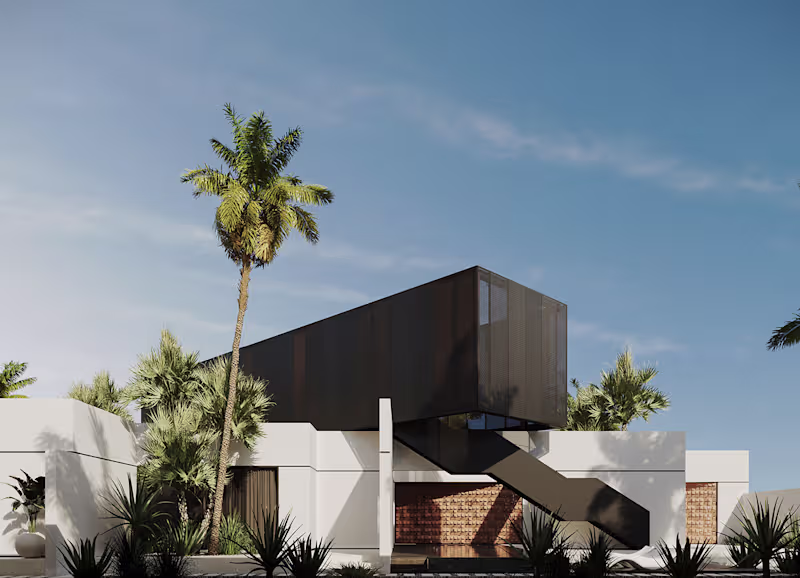 Cover image for Modern minimalist villa design. 🖤🤍
This