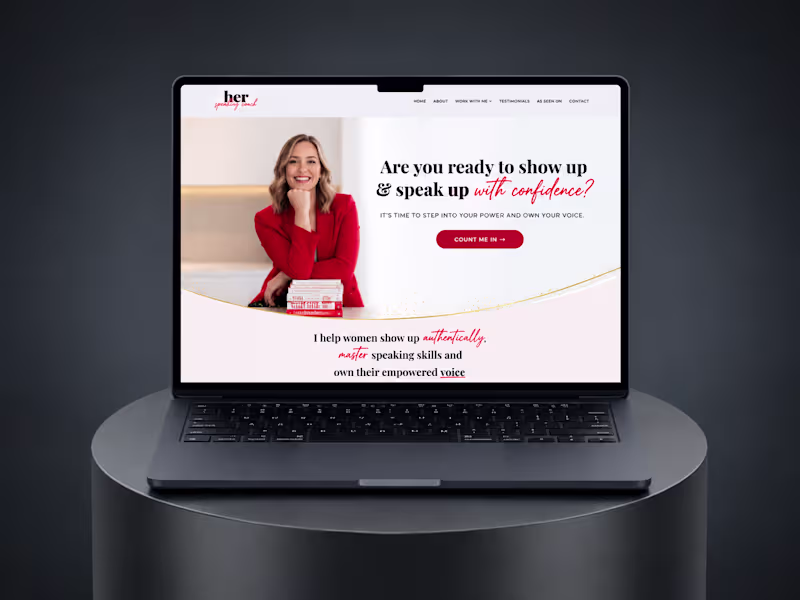 Cover image for Confidence & Personal Brand Website Design for Speaking Coach