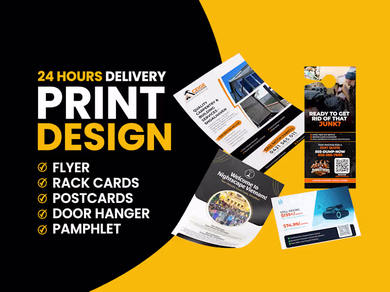 Cover image for Creative Design Flyer, Postcard, Door Hanger, Rackcard