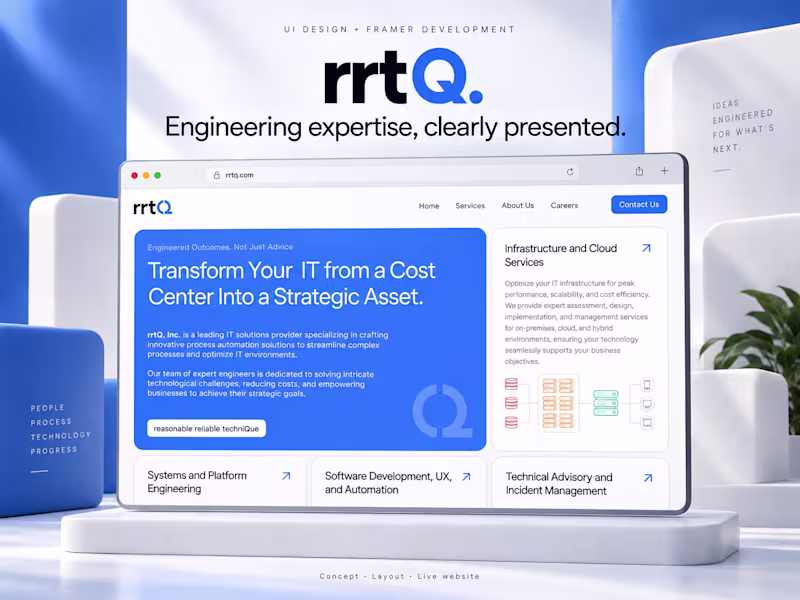 Cover image for rrtQ — Website UI Design & Framer Development