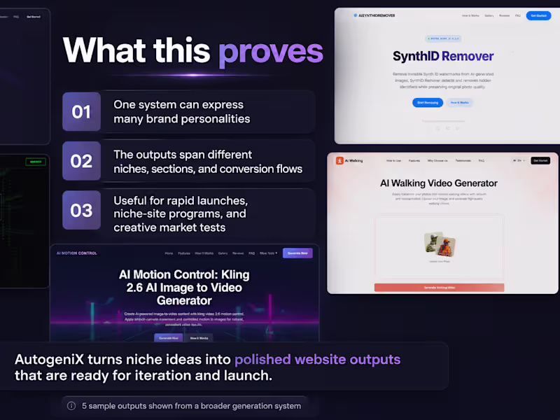 Cover image for AutogeniX | Website Generation Automation