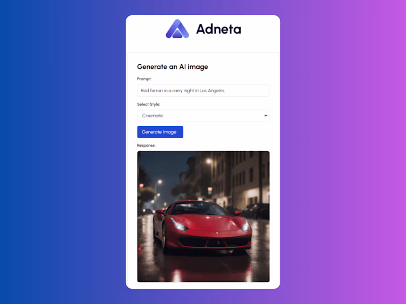 Cover image for Adneta - Image Generation AI