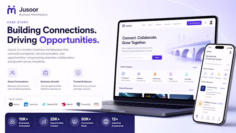 Cover image for Jusoor | Bilingual Business Buy & Sell Marketplace