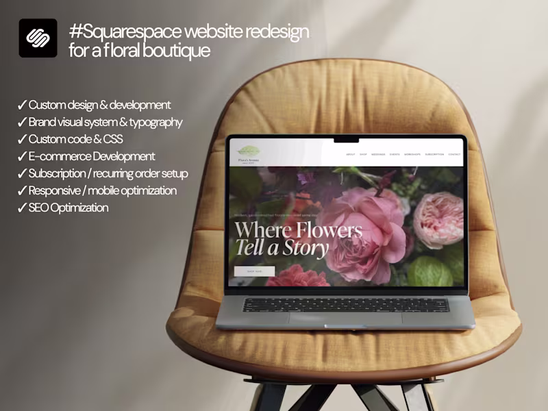 Cover image for #Squarespace Website Redesign: Floral Boutique
