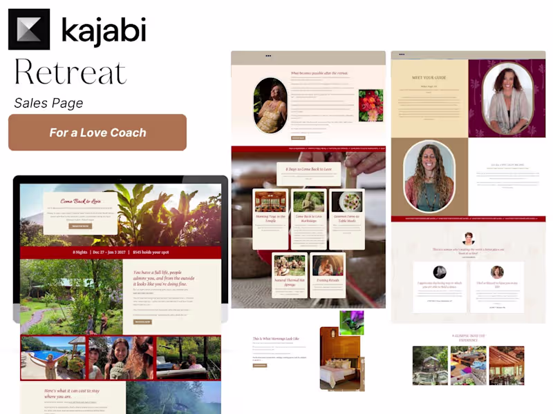 Cover image for Kajabi Retreat Sales Page for a Costa Rica Retreat