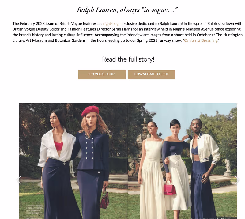Cover image for Ralph Lauren | Marketing Content
