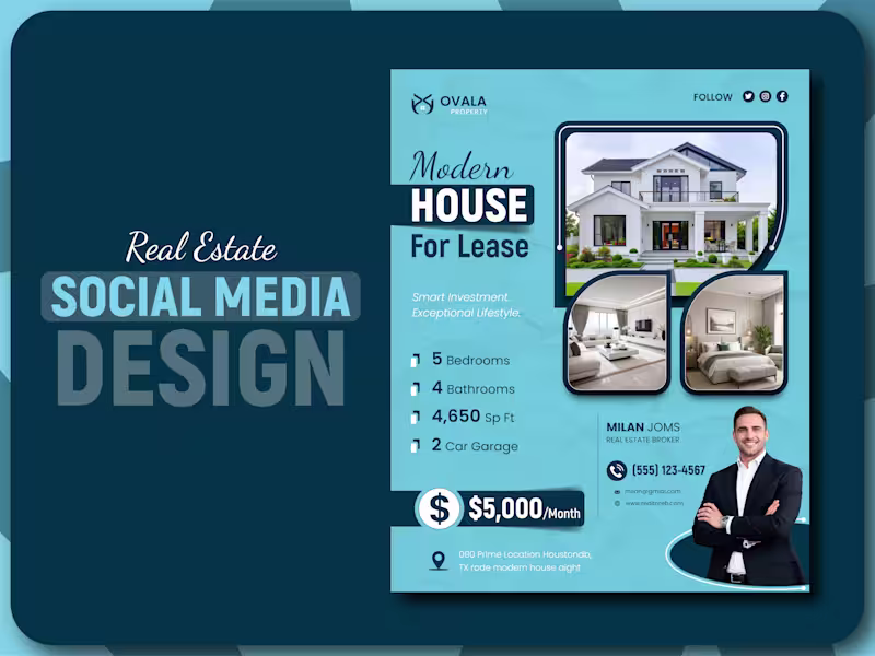 Cover image for Luxury Property & Real Estate Social Media Marketing Post De...