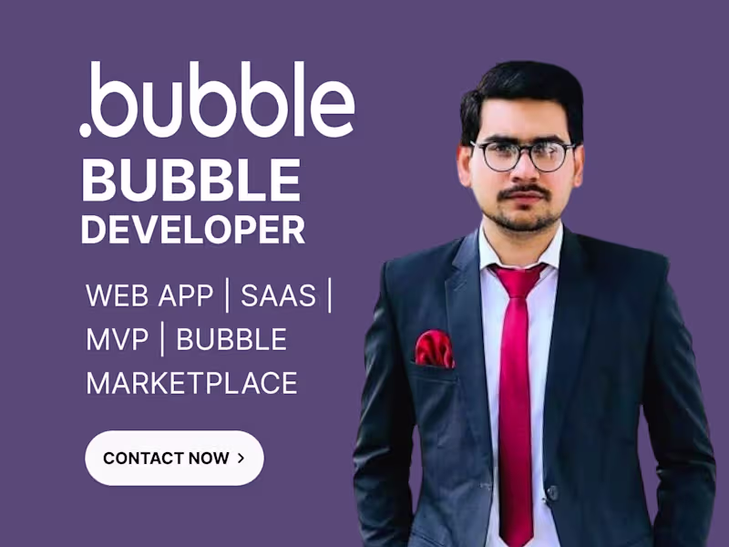 Cover image for Bubble app, bubble.io developer, bubble saas, bubble mvp
