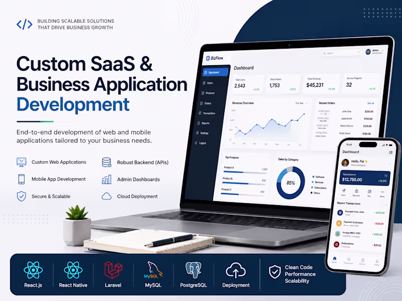 Cover image for Custom SaaS & Business Application Development