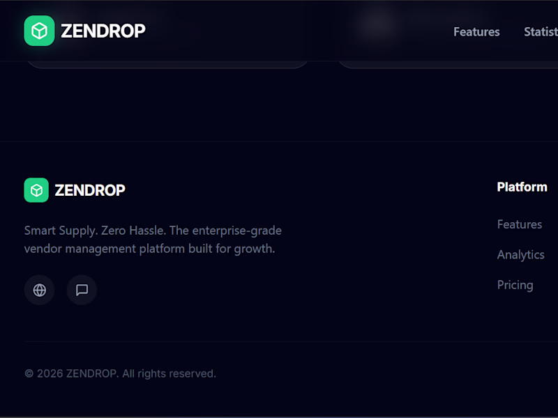 Cover image for ZENDROP — B2B Vendor Management
