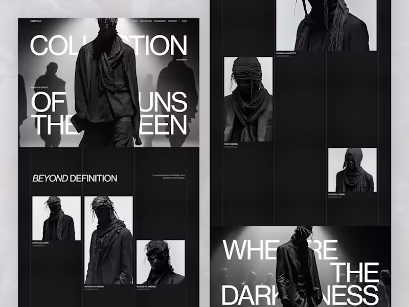 Cover image for Dark Fashion Lookbook Website – Figma + Framer + Art Direction