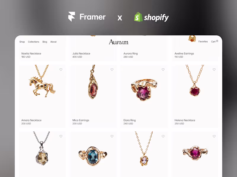 Cover image for Ecommerce Framer website connected with Shopify store