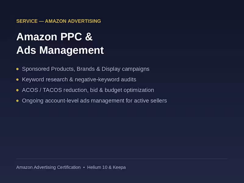Cover image for Amazon PPC Audit & Action Plan
