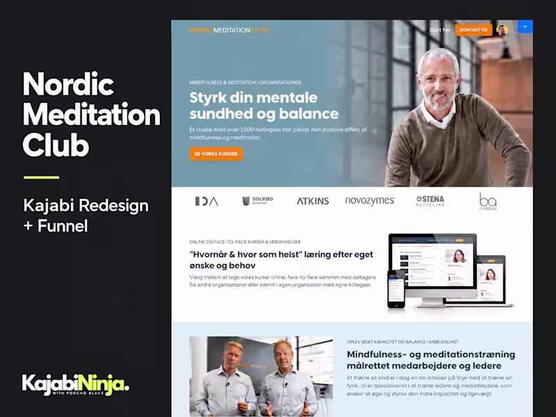 Cover image for Nordic Meditation Club Kajabi Redesign and Funnel Implementation