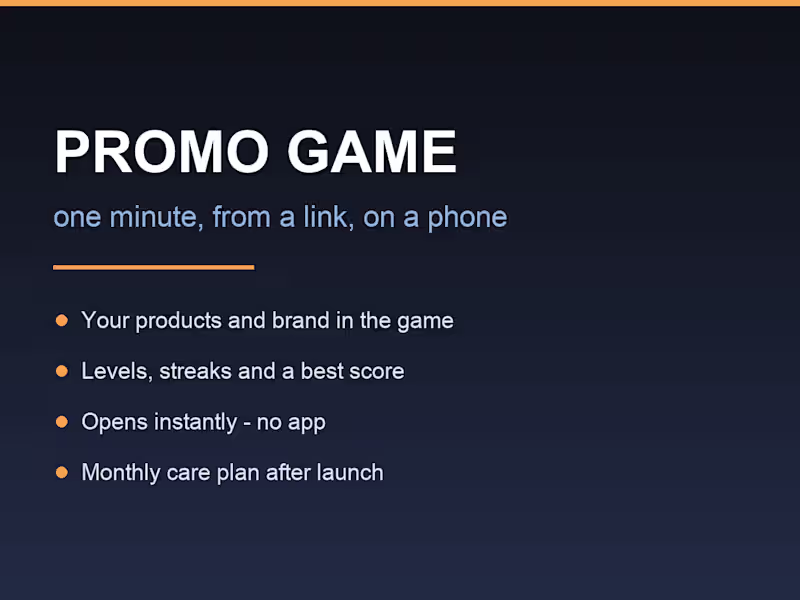 Cover image for A One-Minute Promo Game for Your Brand