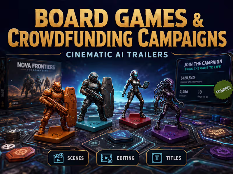 Cover image for Cinematic AI Trailer for Board Games & Crowdfunding Campaigns