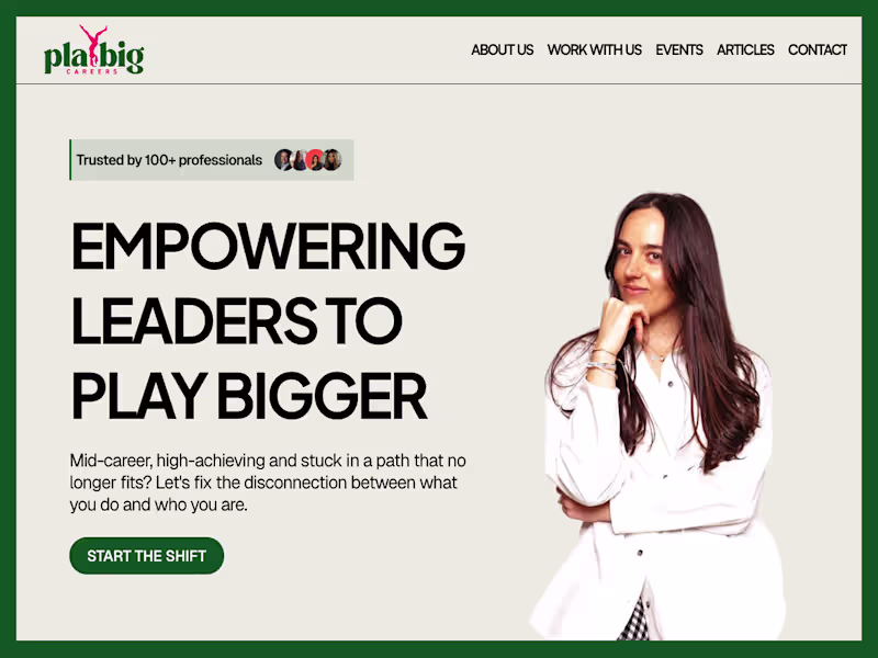Cover image for Redesign for business coach - Play Big Careers