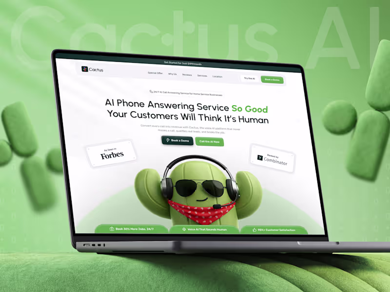 Cover image for Landing Page Design & Webflow - AI Calls Service : 47% CR Raise