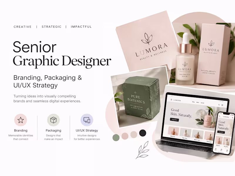 Cover image for Senior Graphic Designer | Branding, Packaging & UI/UX Strategy 