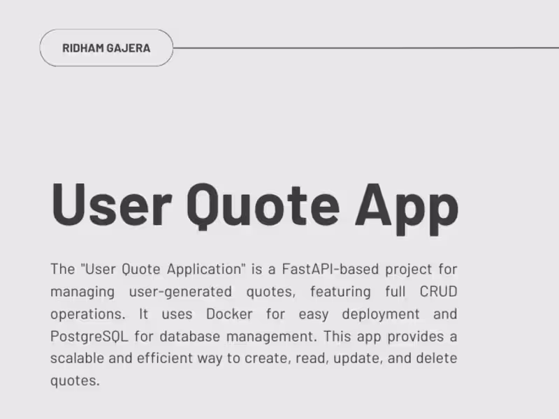 Cover image for Quote Application