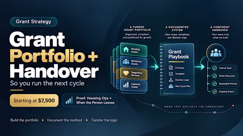 Cover image for Grant Portfolio + Handover — so you run the next cycle