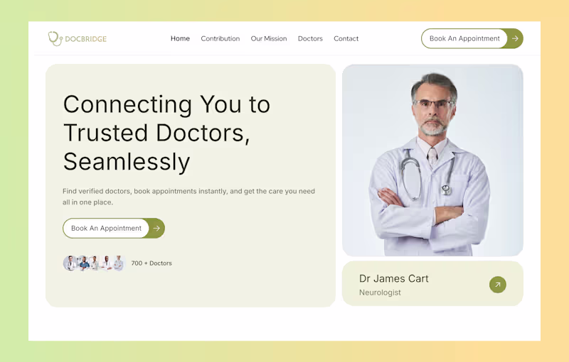 Cover image for Healthcare Platform Landing Page Design