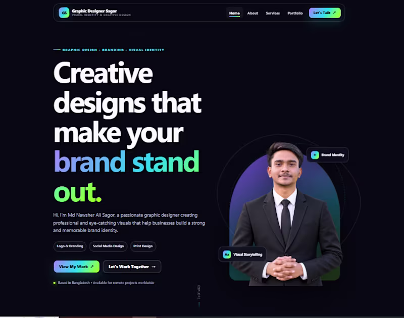 Cover image for Graphic Designer Portfolio Website | Personal Brand & Services