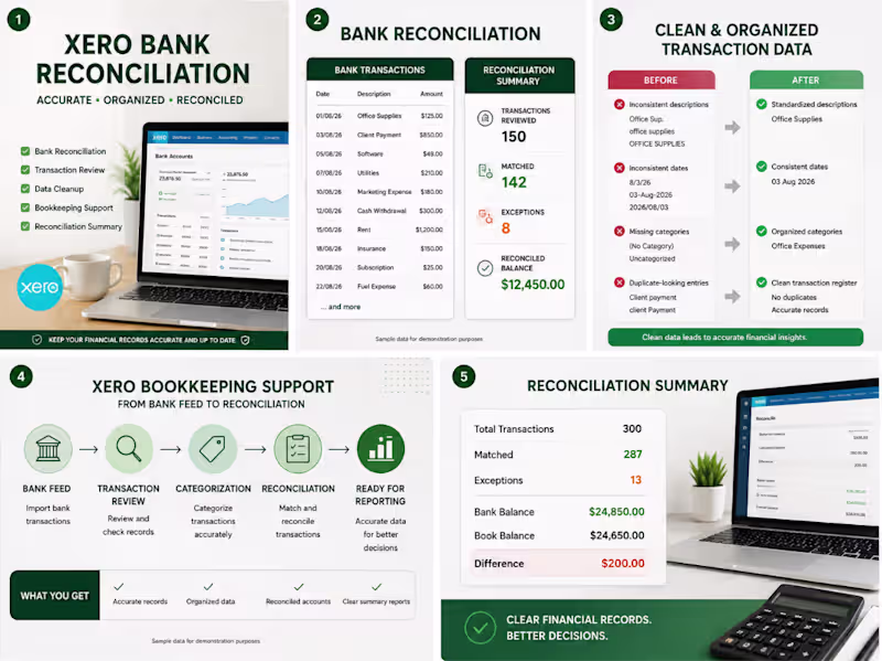 Cover image for Xero Bank Reconciliation & Bookkeeping Support