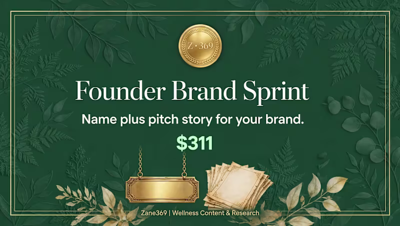 Cover image for Founder Brand Sprint: name plus pitch story