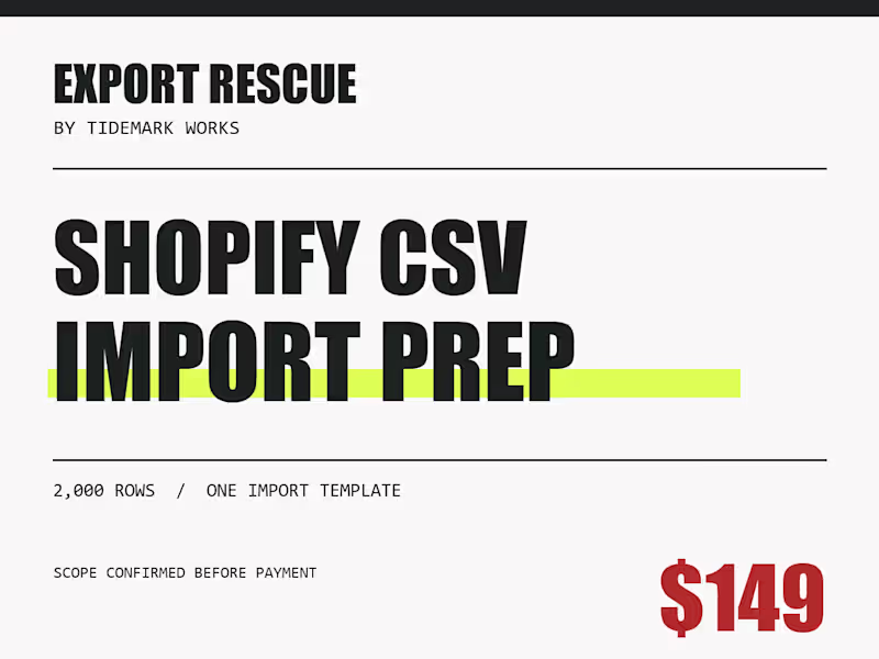 Cover image for Shopify product CSV import prep