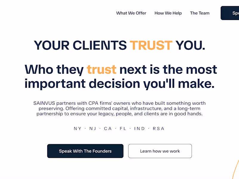 Cover image for Sainvus Landing Page Re-Positioning