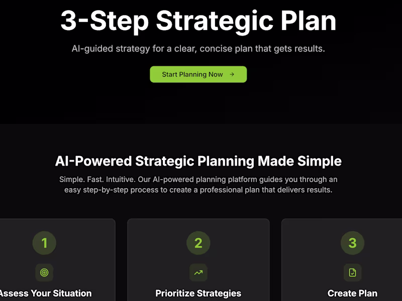 Cover image for 3-Step Strategic Plan - AI-Powered Strategic Planning