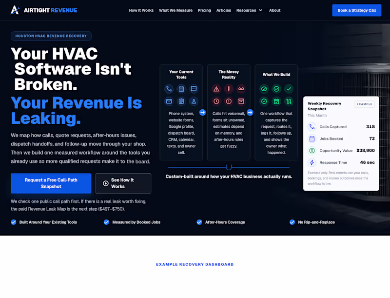 Cover image for AI Voice Receptionist + Behavioral QA for Service Businesses