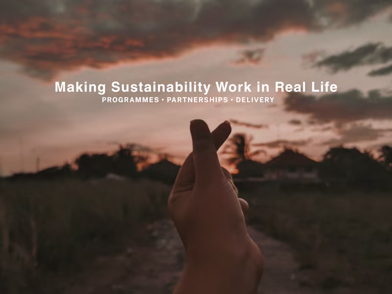 Cover image for Sustainability Programme & Stakeholder Engagement
