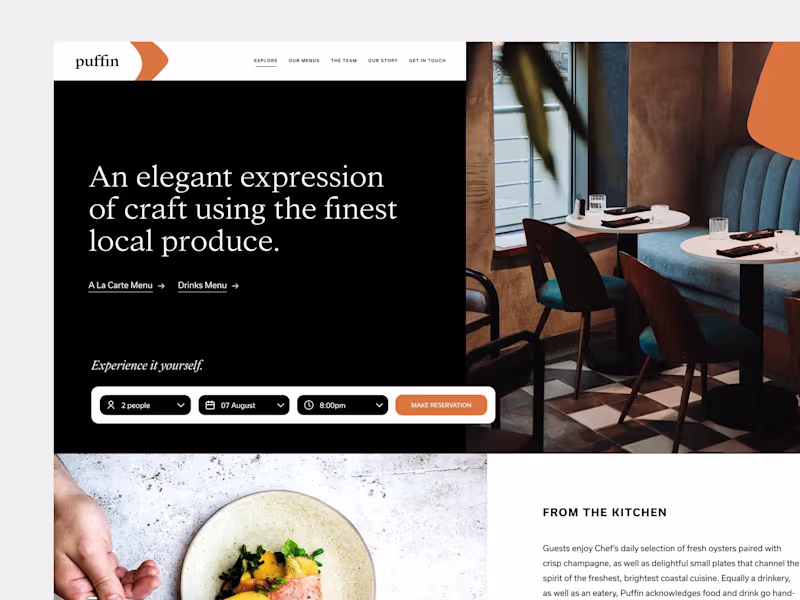 Cover image for Puffin Restaurant Branding