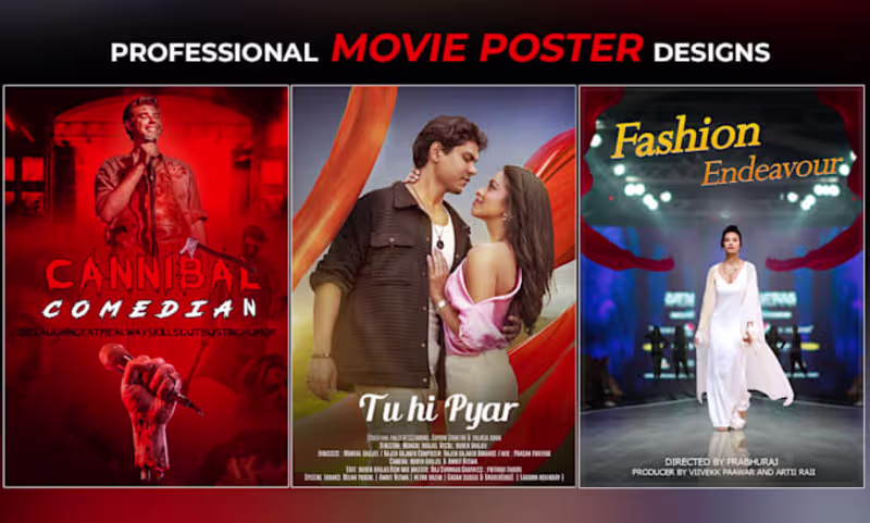 Cover image for I will design custom and professional film or movie posters wit…