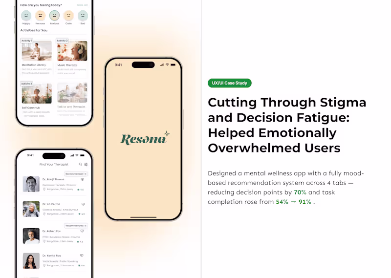 Cover image for Resona: Reducing Decision Fatigue | UX Case Study
