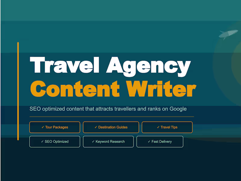 Cover image for I Will Write Website Content for Your Travel Agency