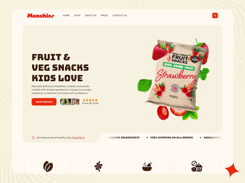 Cover image for Monchies: eCommerce Template for Kids' Food Brands