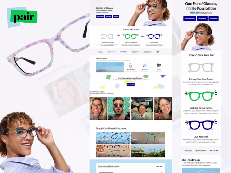 Cover image for Pair Eyewear | Replo Page Creation Using Figma File